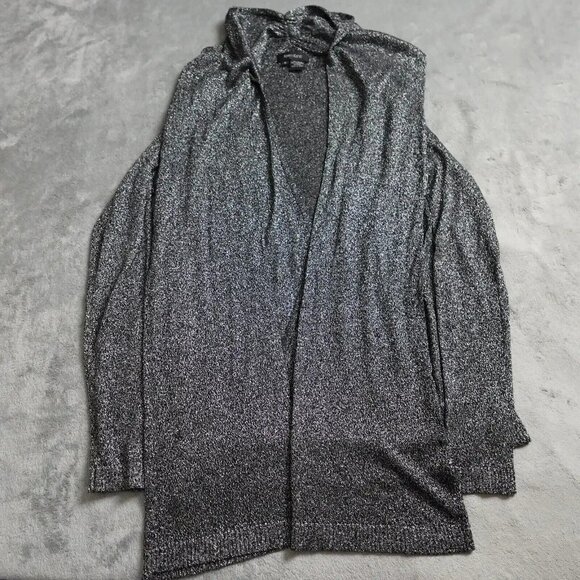 Karen Kane Scarf Sweater Women's Small Black Metallic Knit Long Sleeve Open - Picture 1 of 13